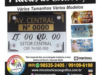 Placas de Vidro Personalizada Aparecida de Goiania GO Servicos especializados no [***] 